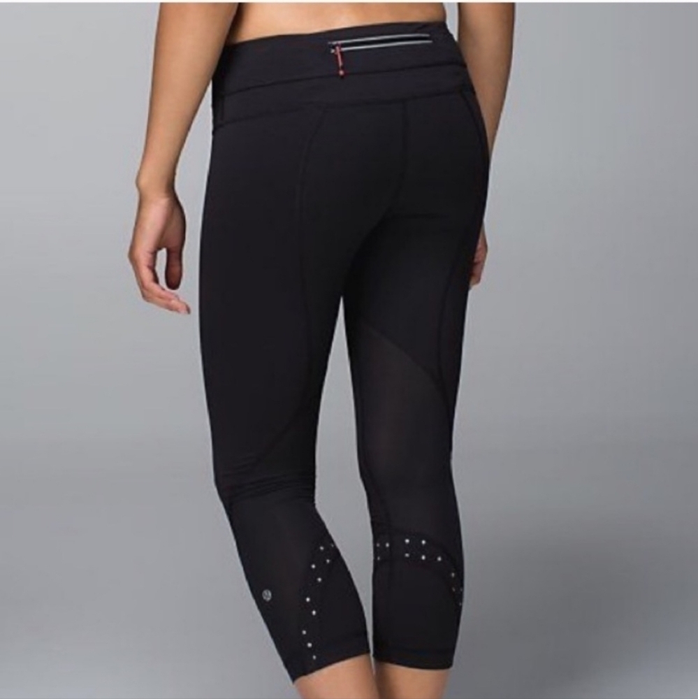 💜 Lululemon Polka Dot Cropped Leggings Block-it pocket Y2k Yoga